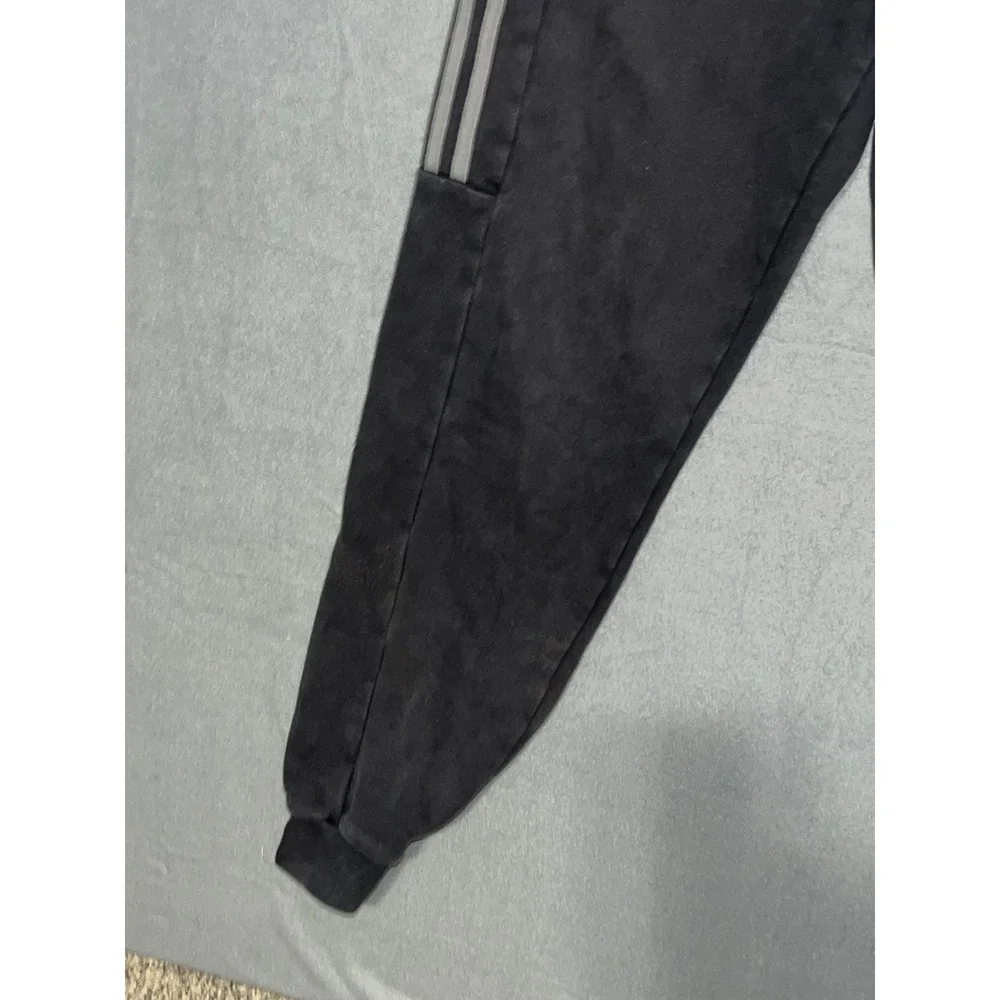 Adidas Mens Joggers Black Grey Three Stripe Red Logo Sweatpants Pants